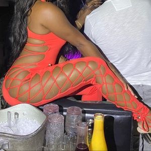 Geebin Flores Kiara lace up sleeveless catsuit